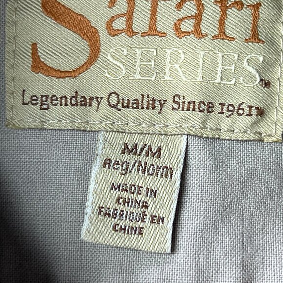 Cabelas Safari Series Shirt Jacket Mens Medium Camo Long Sleeve Button Up Drawst - Picture 4 of 7